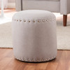 Baxton Studio Rosine Modern Light Grey Upholstered Nail Trim Ottoman 143-8143